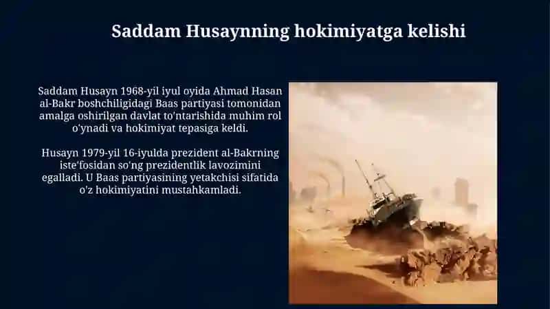 Saddam Husayn hokimiyatga kelishi va mustahkamlanishi 3