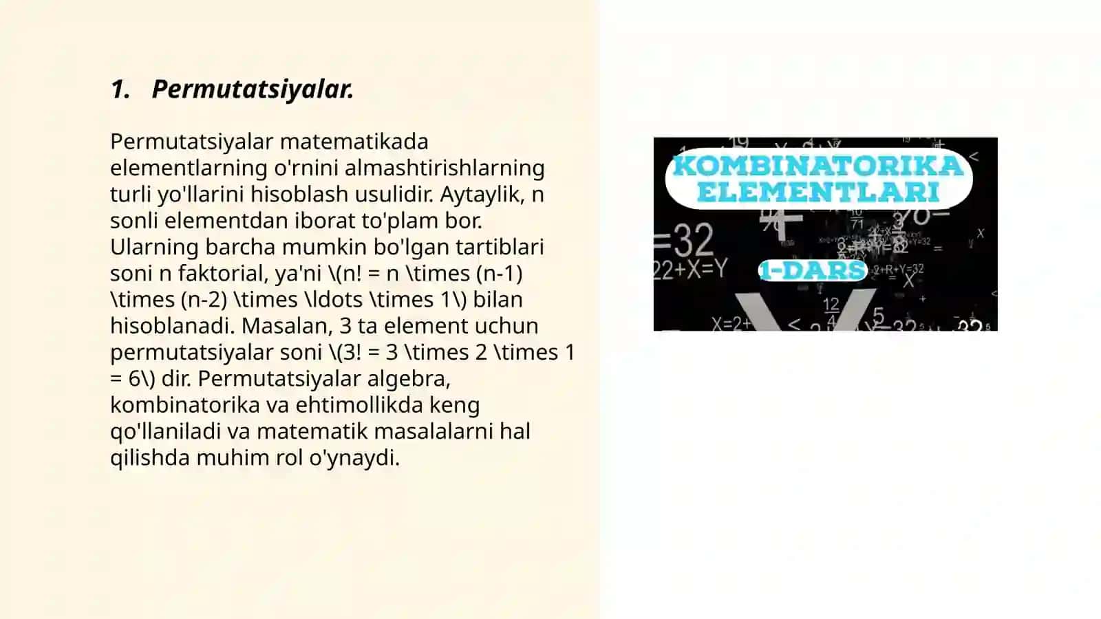 Permutatsiyalar 3