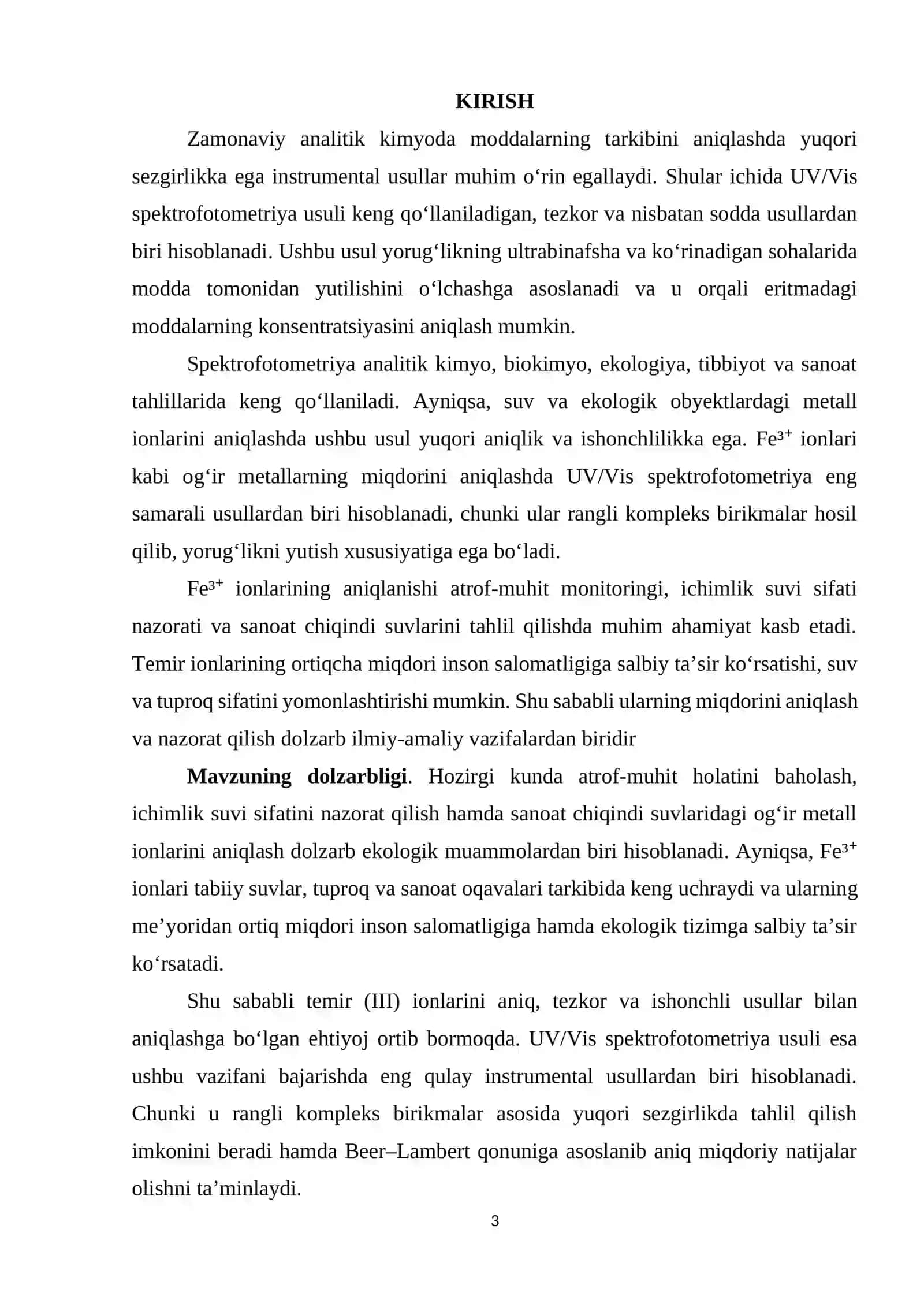 UV/vis spektorofotometirda temir(III) ionlar miqdorini hisoblash 3