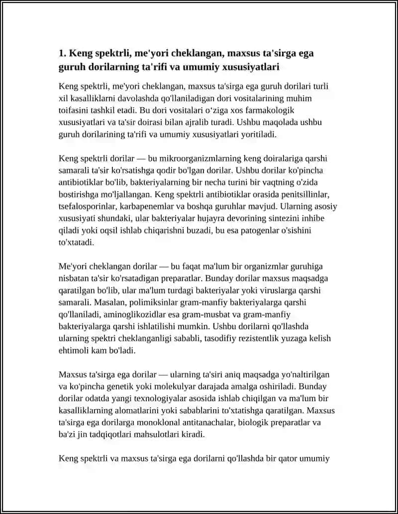 KENG SPEKTRLI ME'YORI CHEKLANGAN MAXSUS TA'SIRGA EGA GURUH DORI 3