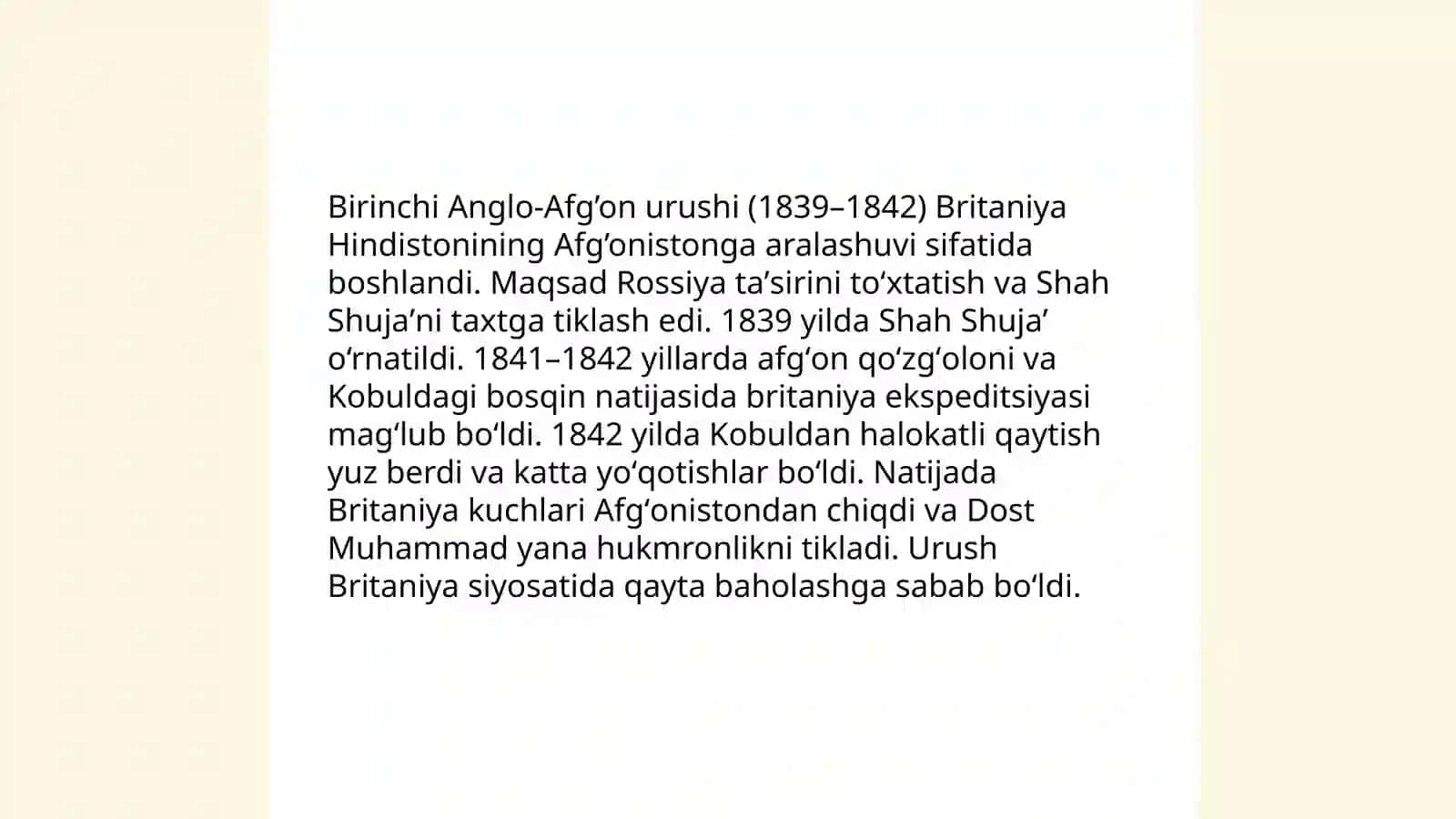 Birinchi Anglo-Afg’on urushi (1839– 3
