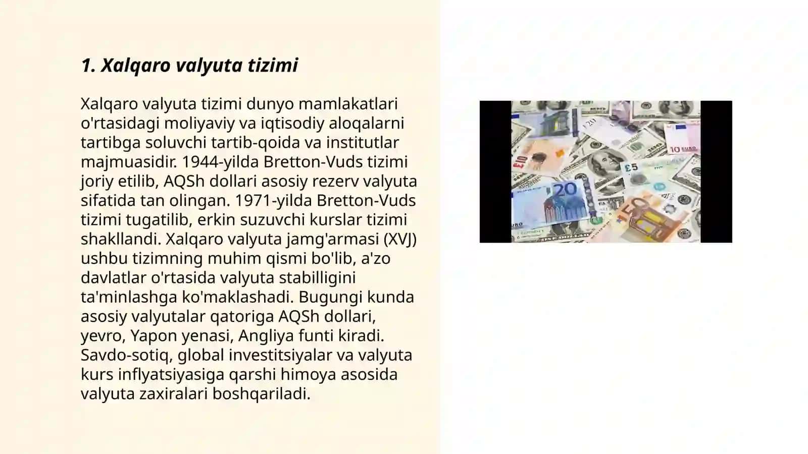 Xalqaro valyuta tizimi 3