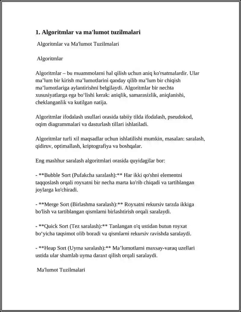 Algoritmlar va Ma'lumot Tuzilmalari 3