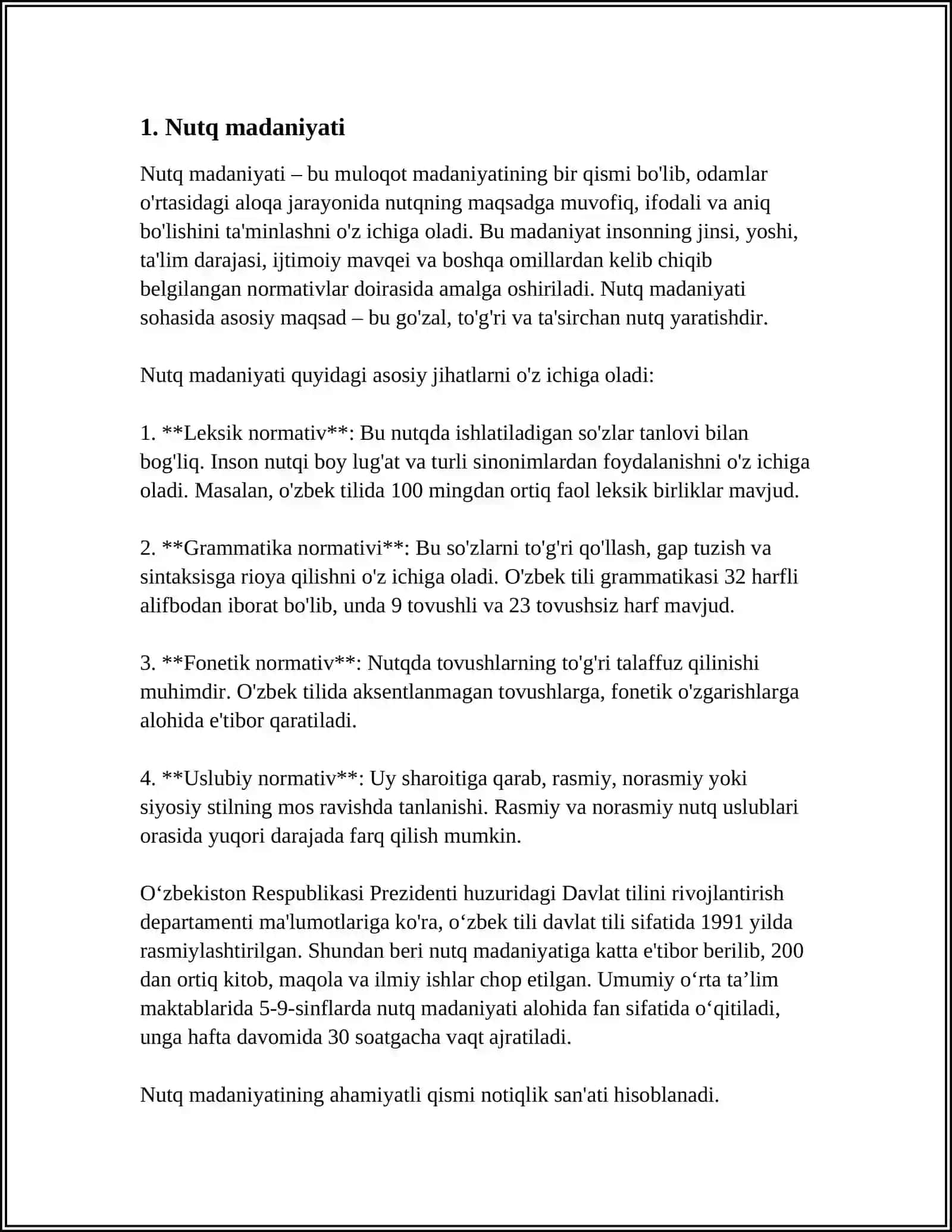 MUSTAQIL ISH Mavzu: PEDAGOGIK NUTQ ODOBI 3