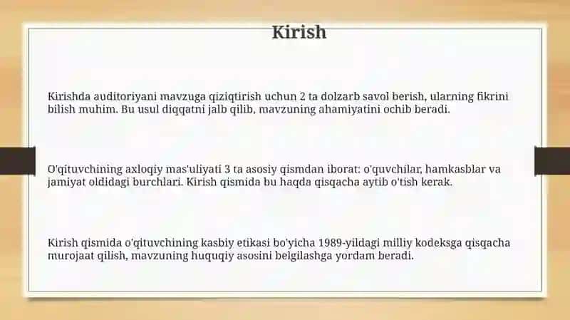 Kasbiy etikasi va o'qituvchining axloqiy ma'suliyati 3