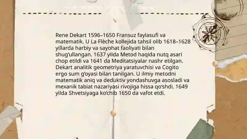 Rene Dekart- Yangi davr asoschisi 3