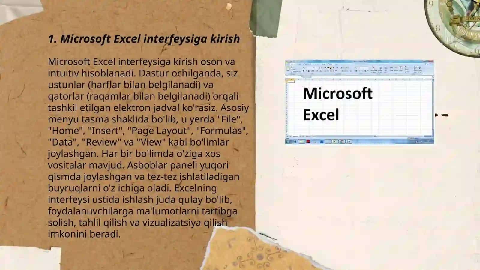 Microsoft Excel interfeysi 3