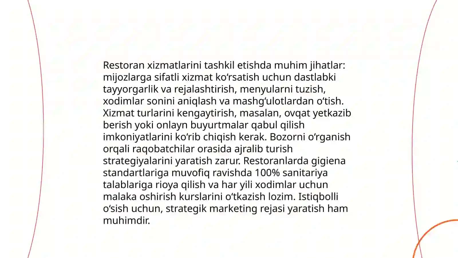 Turizmda ovqatlantirish xizmatlari 3