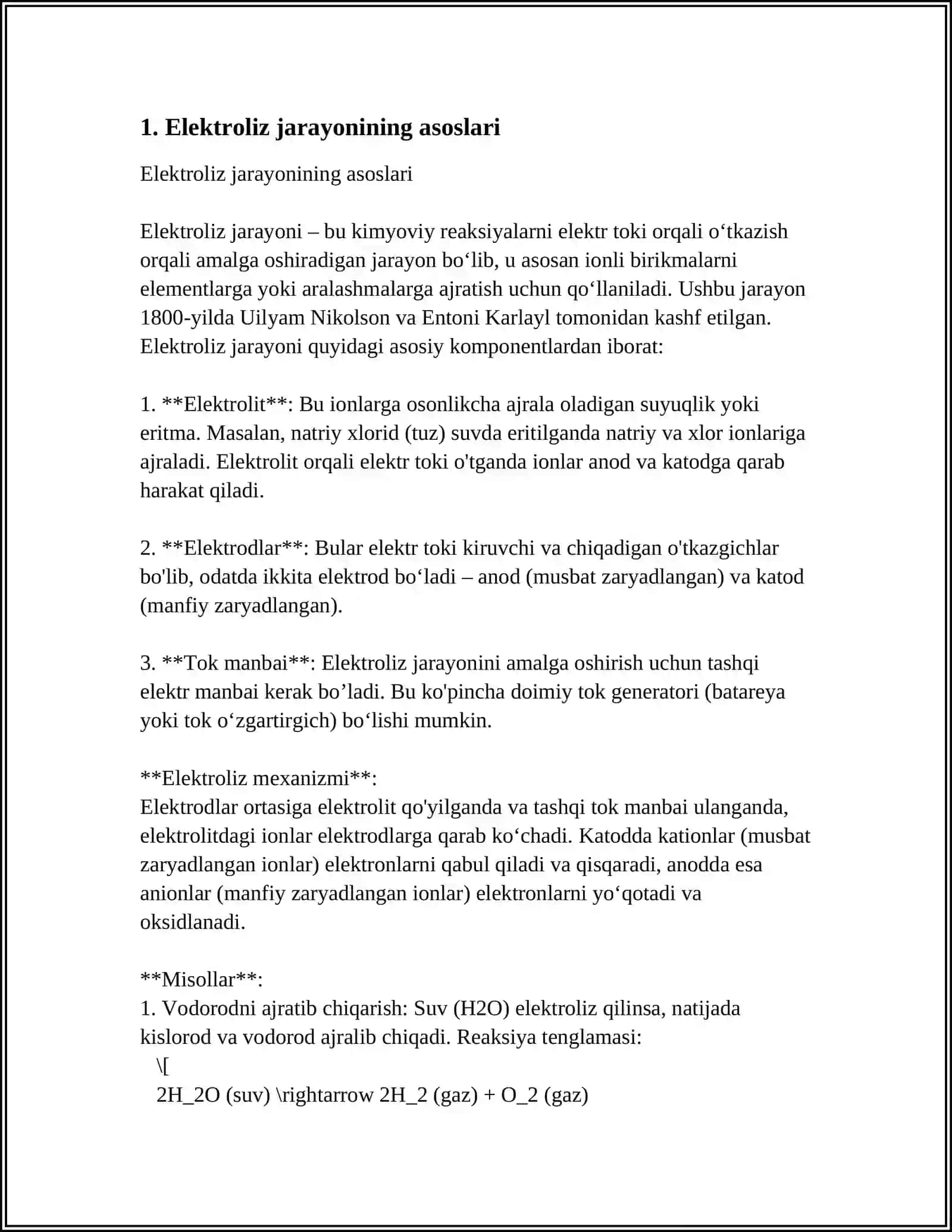 Elektroliz jarayoni va karoziyani oldini olish 3