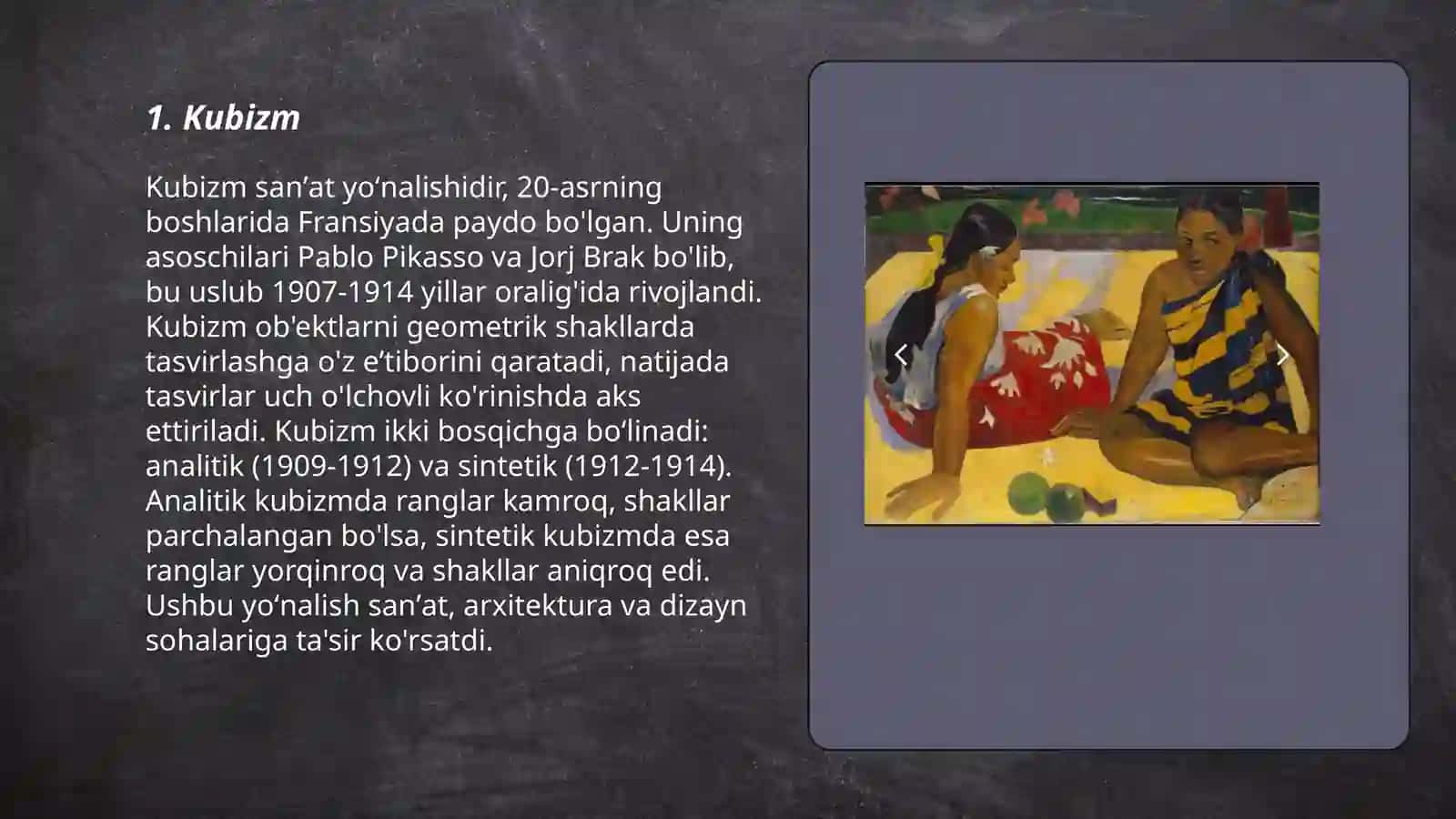 XX asrda tasviriy san`atda mavjud bo`lgan yangi uslublar 3