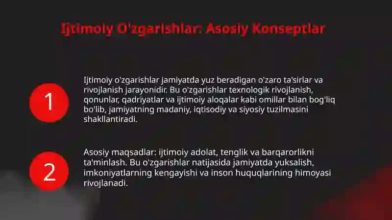 Ijtimoiy O'zgarishlar 3