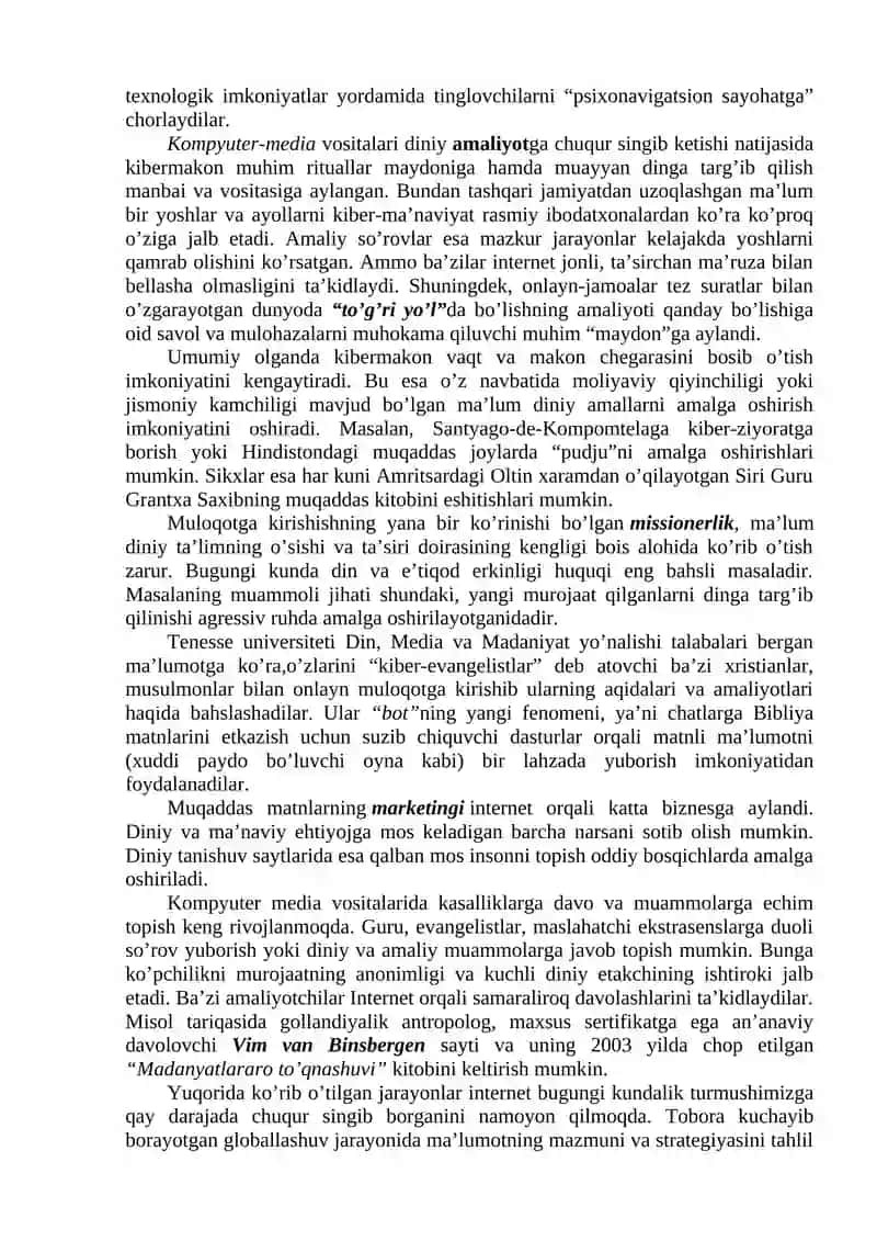 Kiber makonda diniy e`tiqod targ`ibotining ijtimoiy xavfi 3