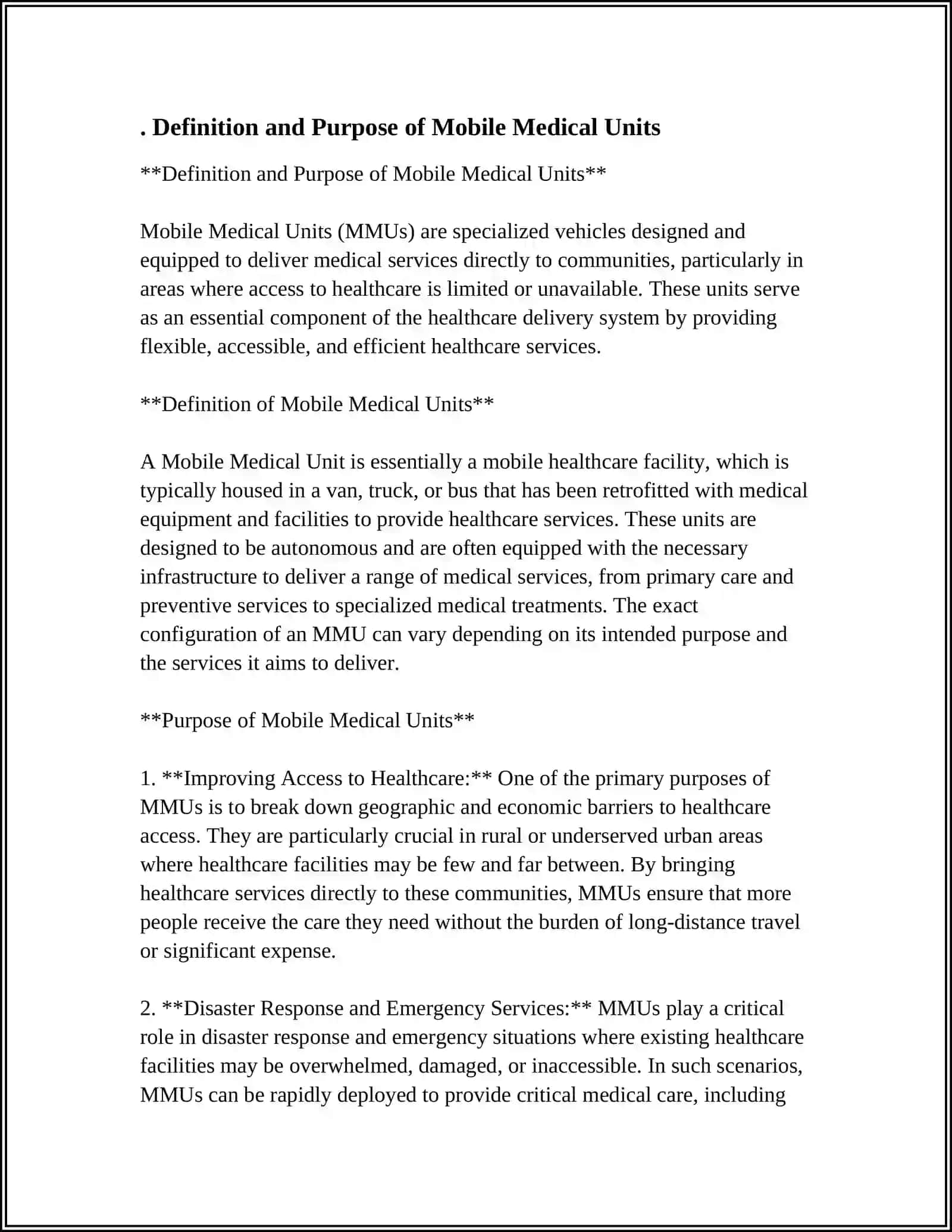 MAKE A MINI PRESENTATION ON "MOBILE MEDICAL UNITS IN THE WORLD" 3