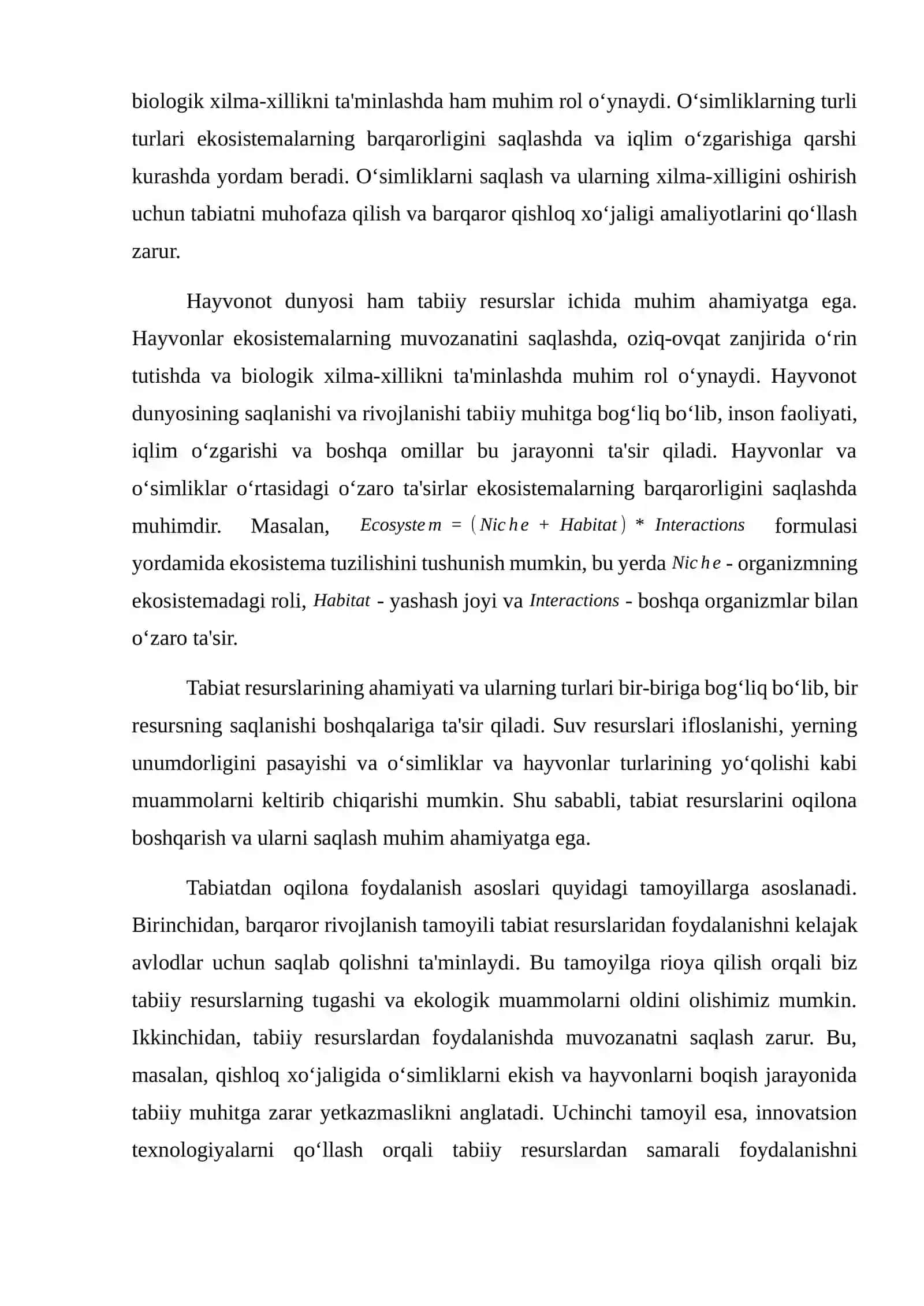 Tabiatdan oqilona foydalanish asoslari 3