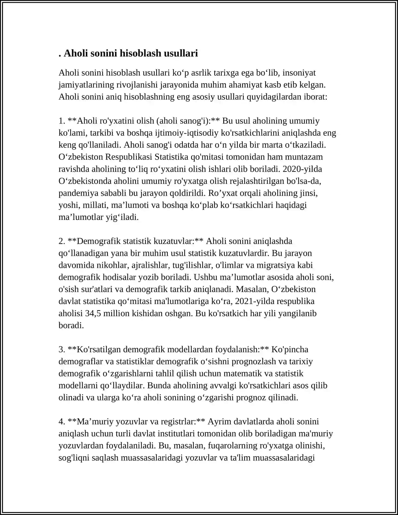 POPULATSION STATISTIK METOD 3