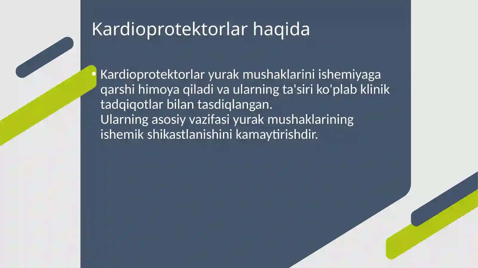 Kardioprotektorlar va metabotrop vositalar 3