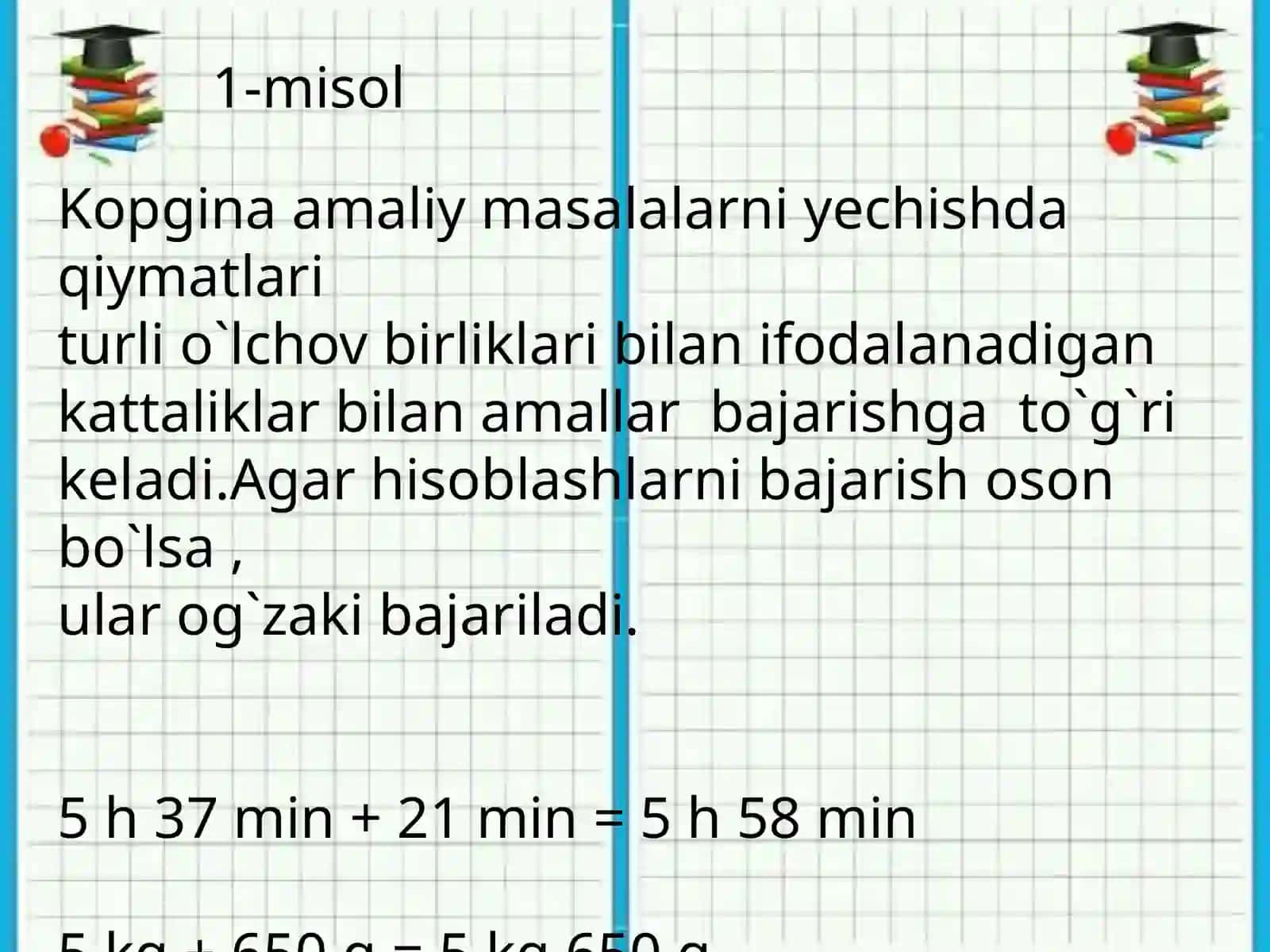 Miqdorlarni qo`shish va ayirish 3