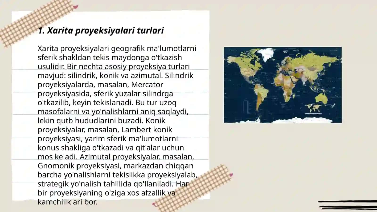 Xarita proyeksiyalari 3