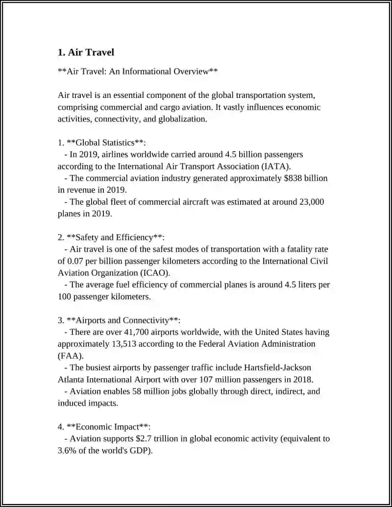 Air Travel: An Informational Overview 3