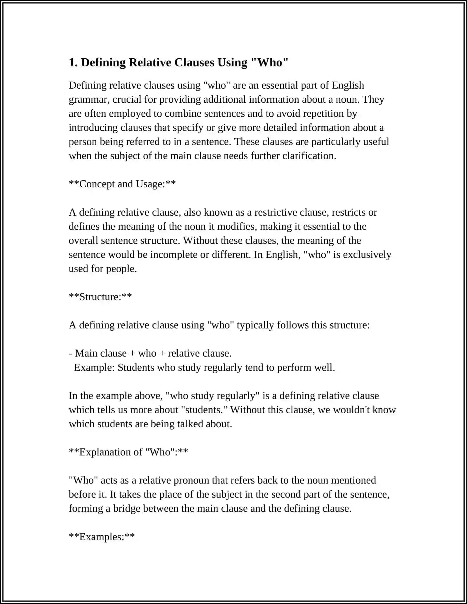 RELATIVE CLAUSES "WHO" "THAT" 3