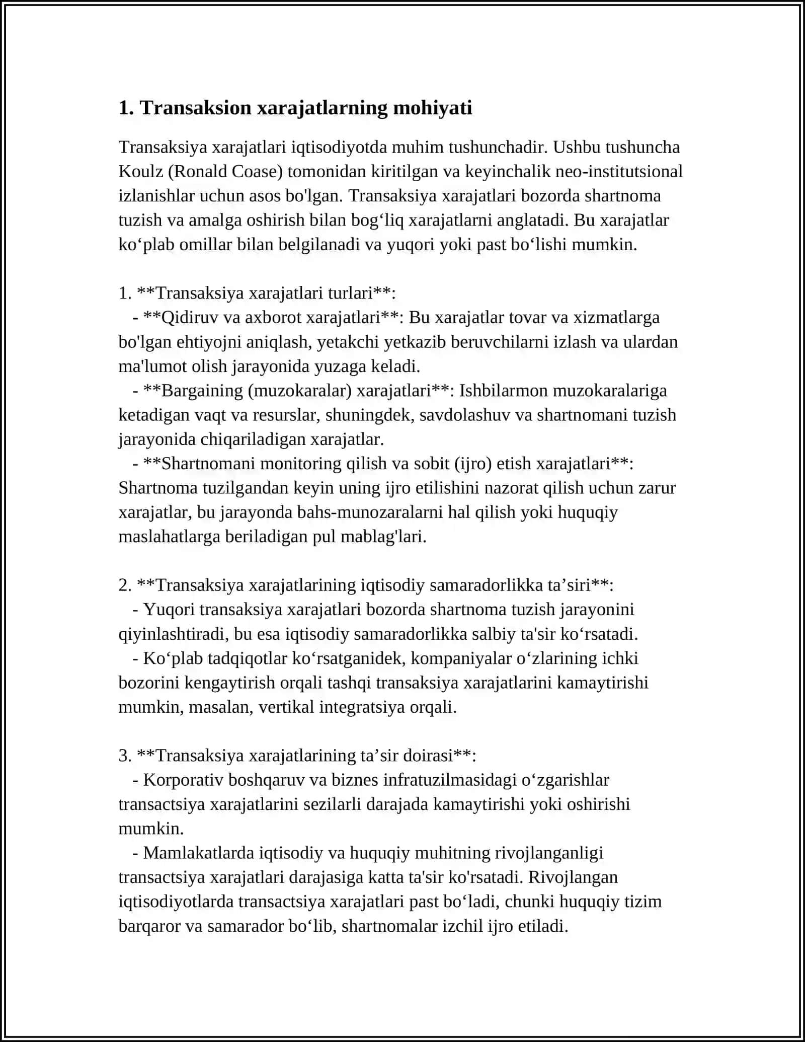 TRANSAKSIONLAR VA TRANSAKSION XARAJATLAR 3