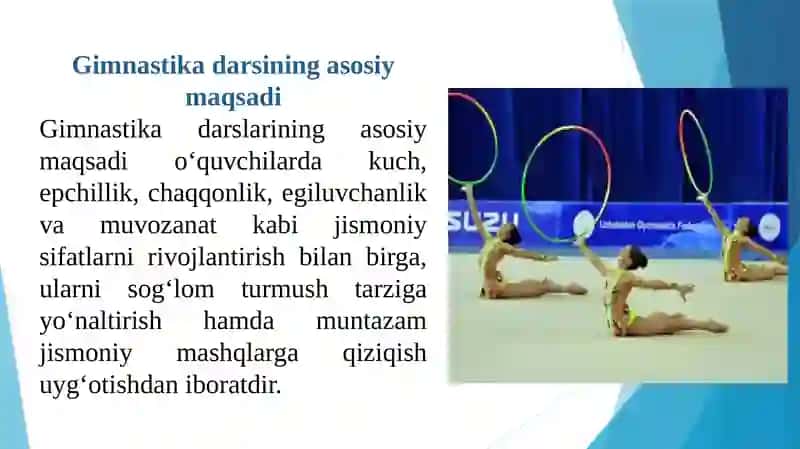 Gimnastikadarslarini tashkil qilish va o‘tkazish ppt 3