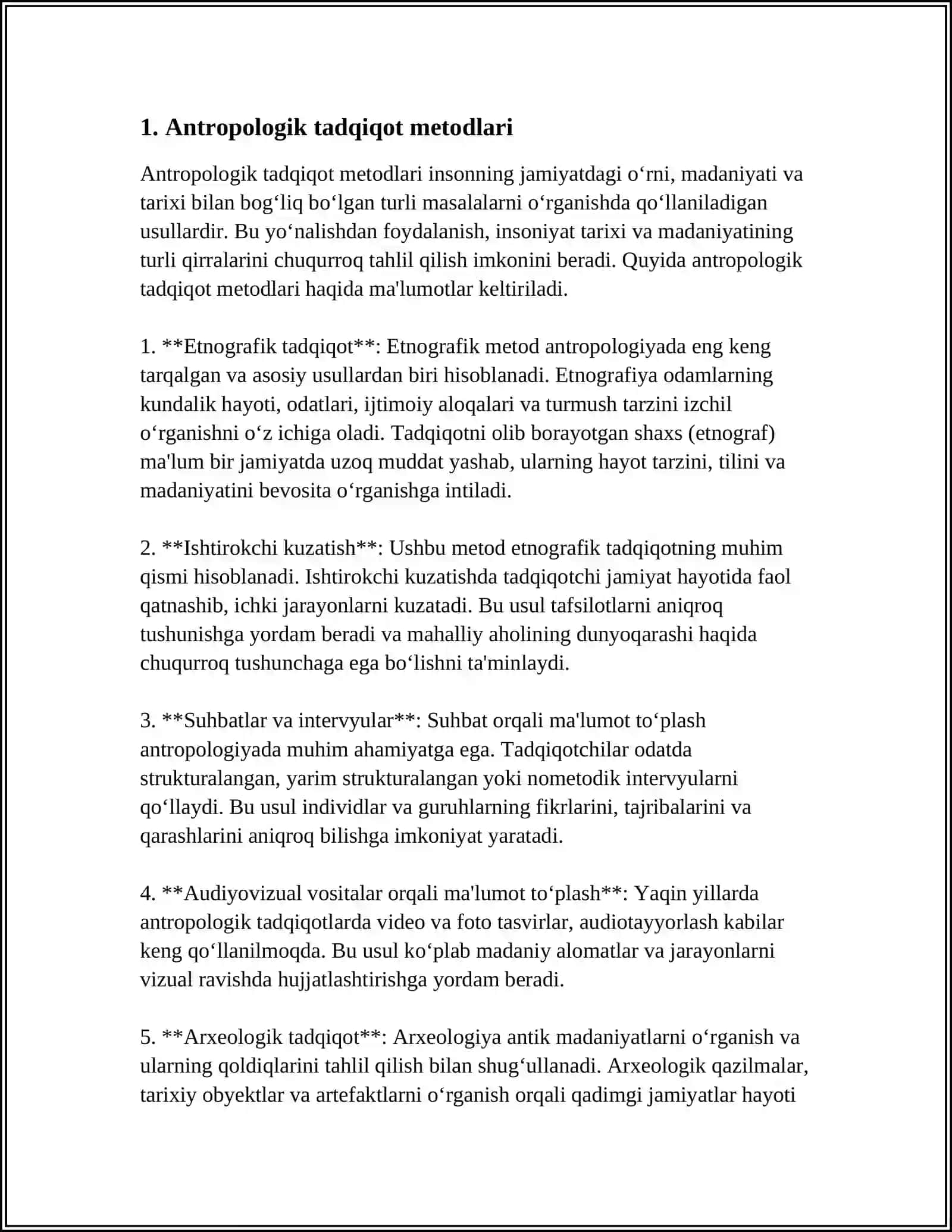 ETNOLOGIYADA ZAMONAVIY YOʻNALISHLAR 3
