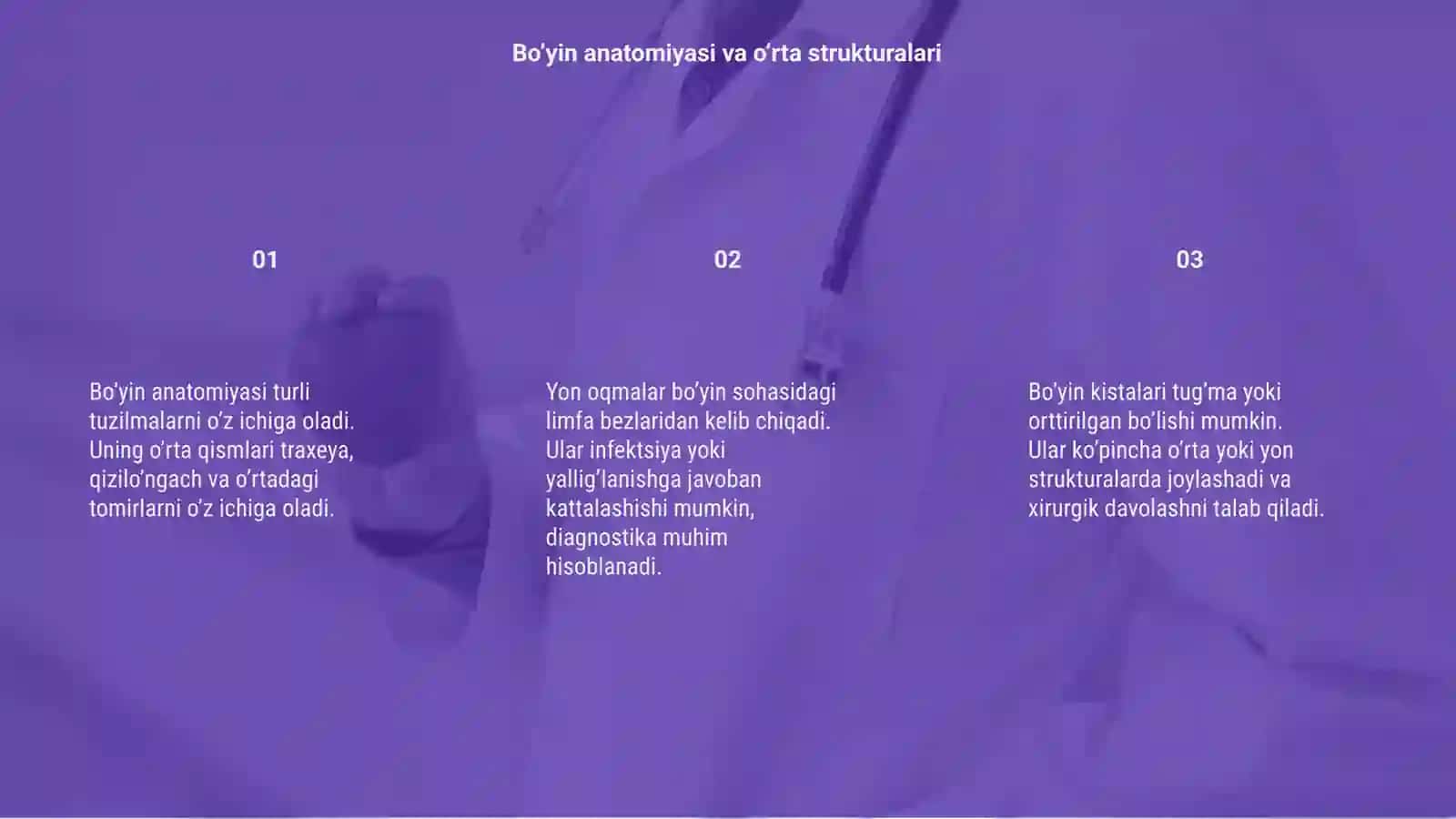 Bo’yining o’rta, yon oqmalari va kistalari 3