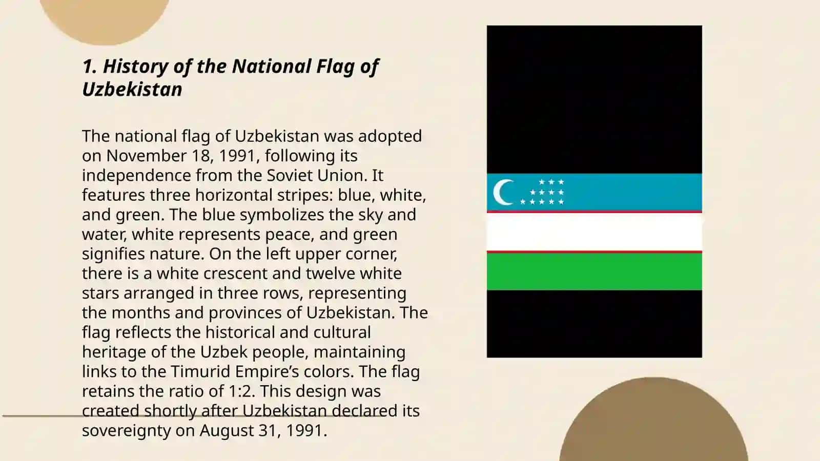 The National Flag on the Republic of Uzbekistan by Samandarova Mohinur 3
