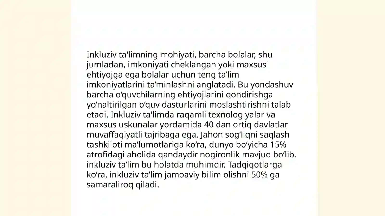 Inkluziv ta’limning shakllari - Oybek Mustafoyev 3
