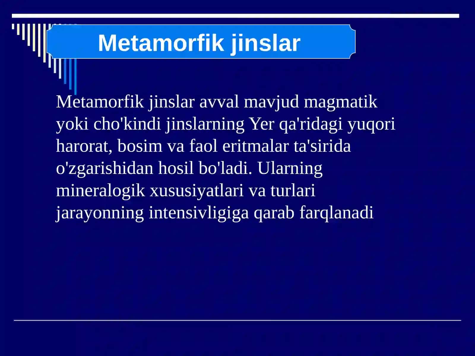 Metamorfik jinslarning mineralogik xususiyatlari va turlari 3