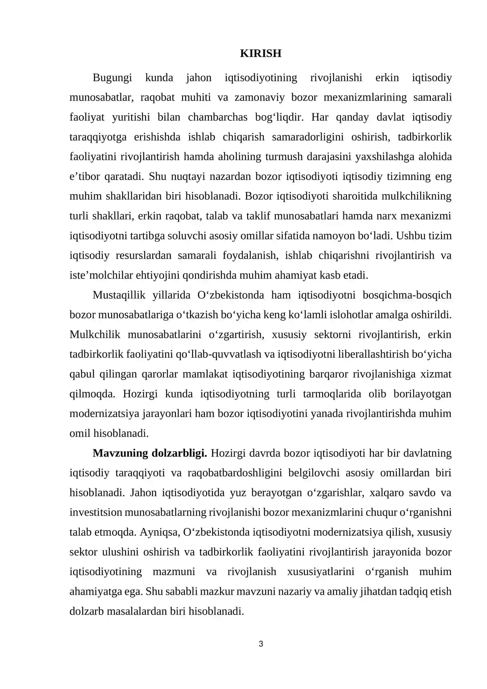 Bozor iqtisodiyotining mazmuni va uning rivojlanishi 3