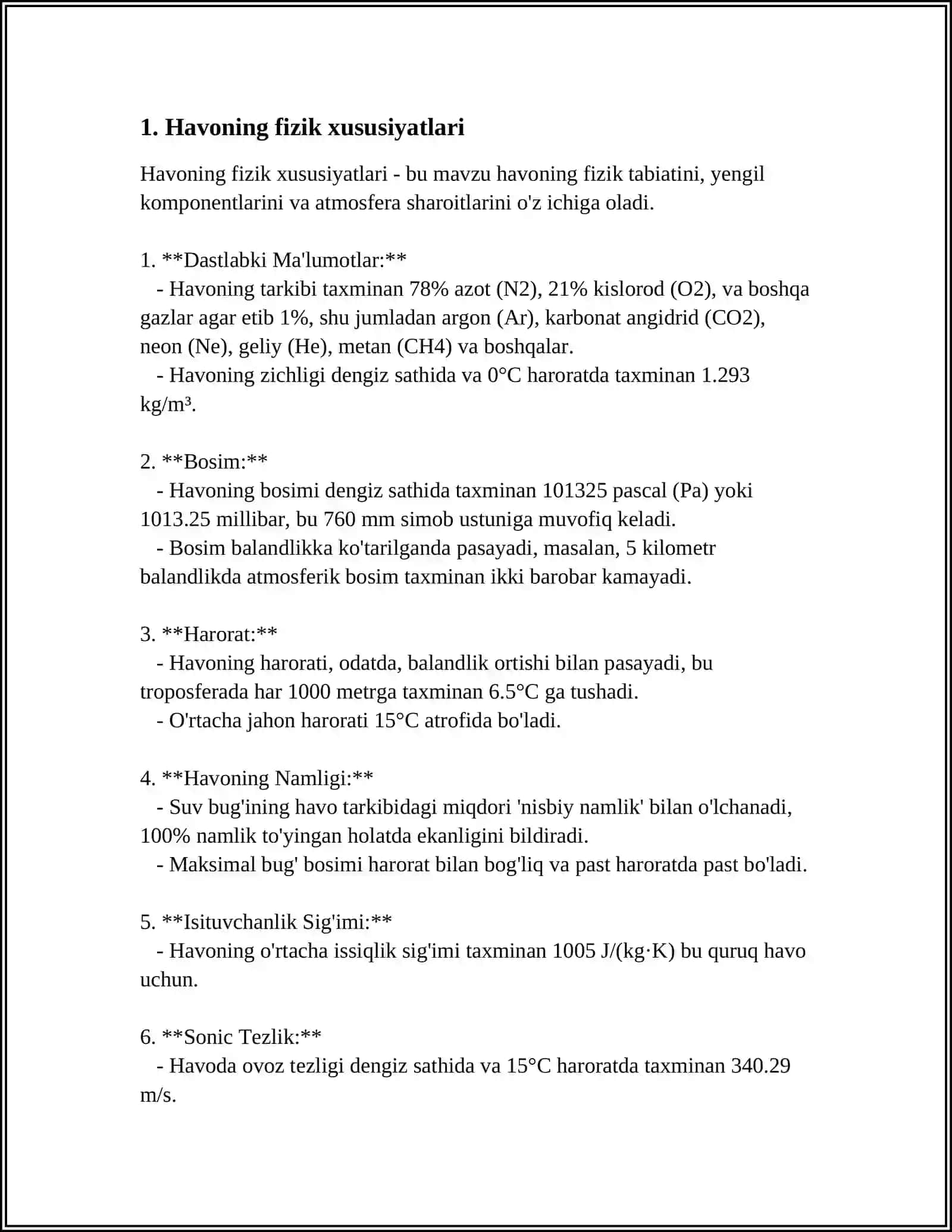 Havoning Changlanganligini Tekshirish va Baholash 3