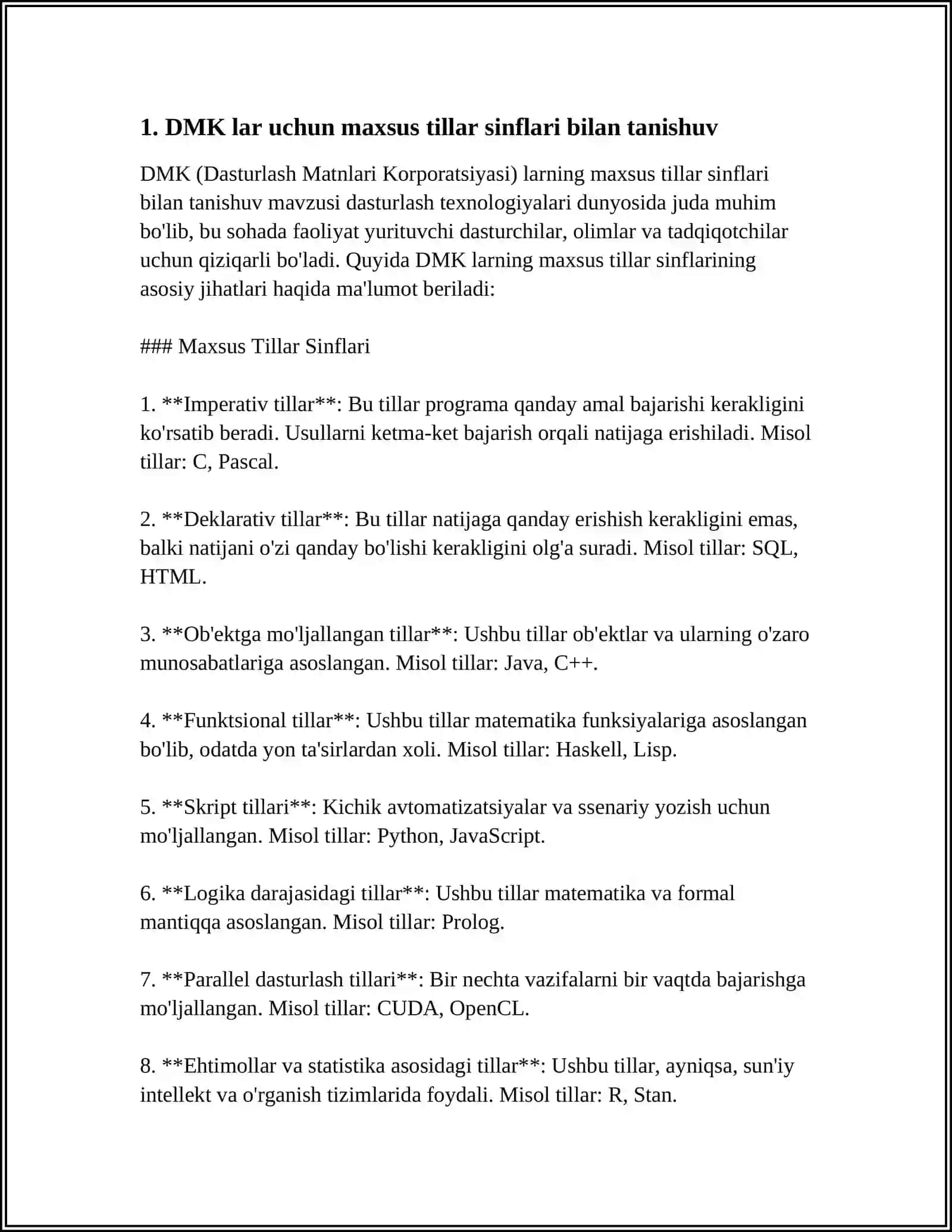 DMK LAR UCHUN MAXSUS TILLAR SINFLARI 3