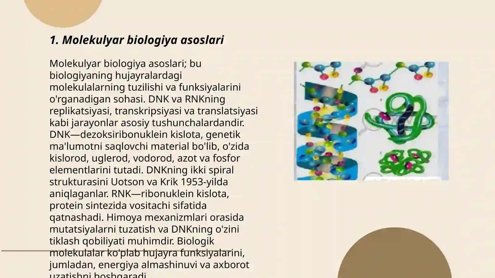 Molekulyar biologiya asoslari 3