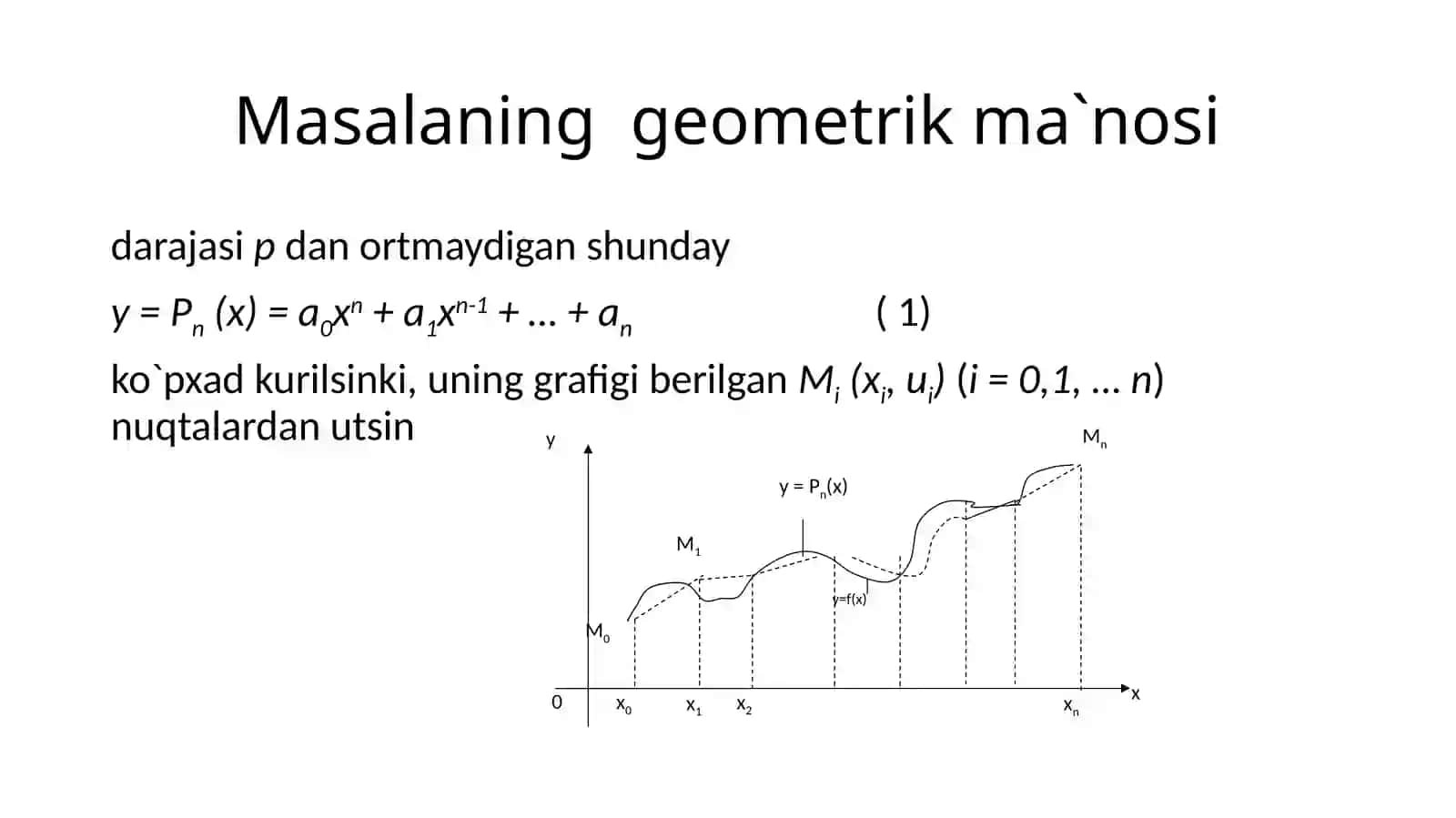 Funksiyalarni interpolyasiyalashning umumiy masalasi 3
