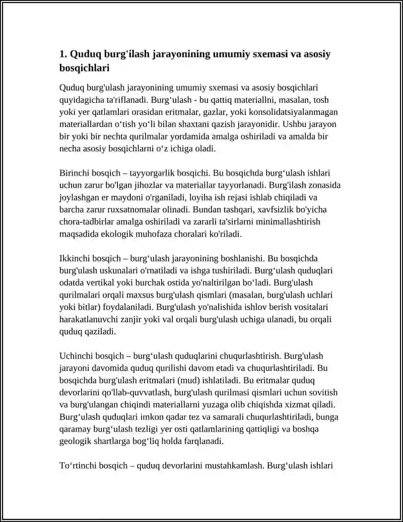 QUDUQ BURĞILASH JARAYONINING SXEMASI VA MOHIYATI 3