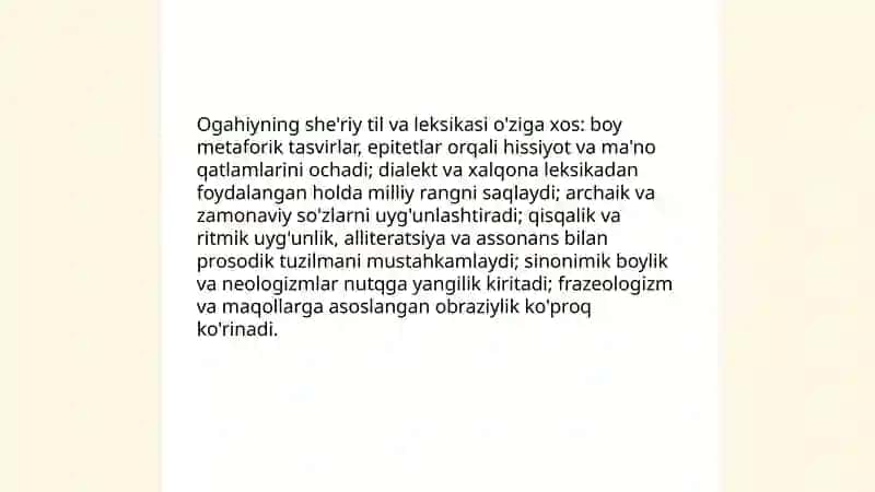Ogahiyning she'riy mahorati 3