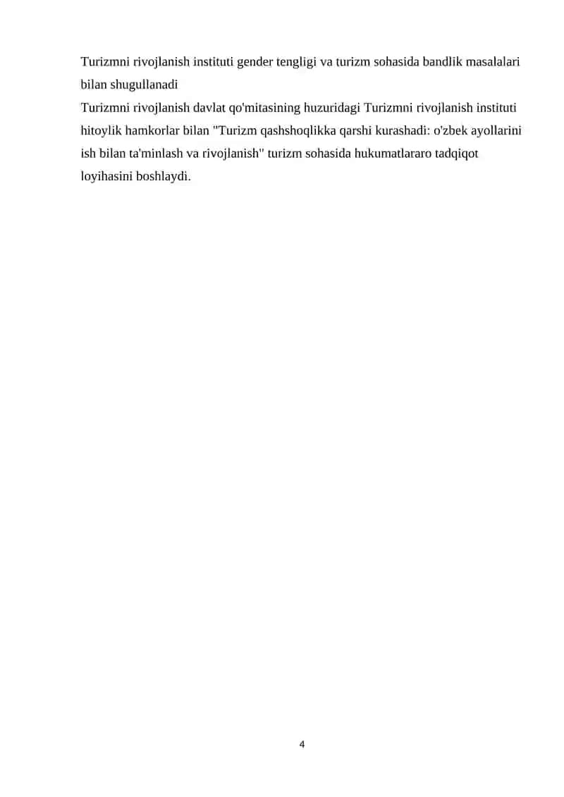 TURIZMNI RIVOJLANTIRISH INSTITUTI OʻZ FAOLIYATINI BOSHLASHI 3
