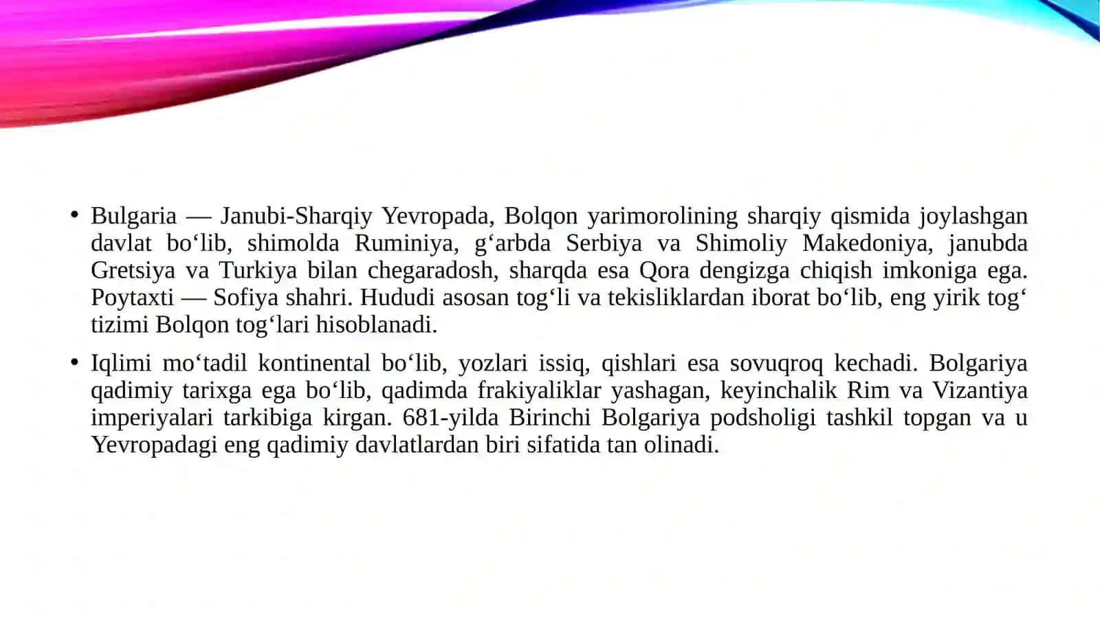 Bolgariya haqida 3