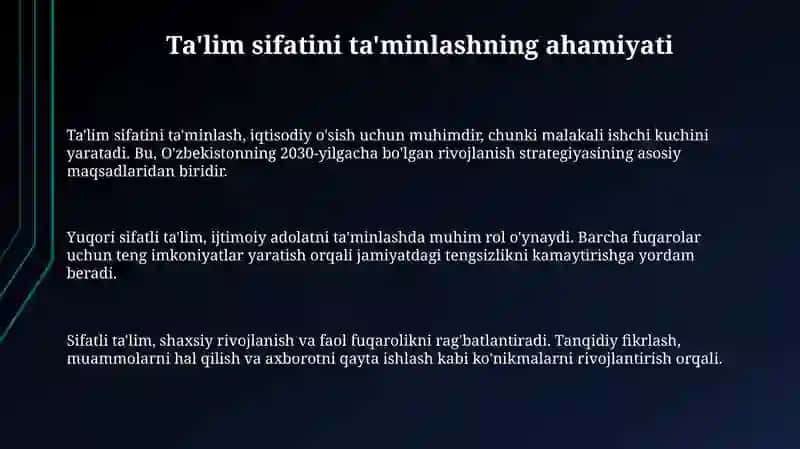 Ta'lim sifatini ta'minlash 3
