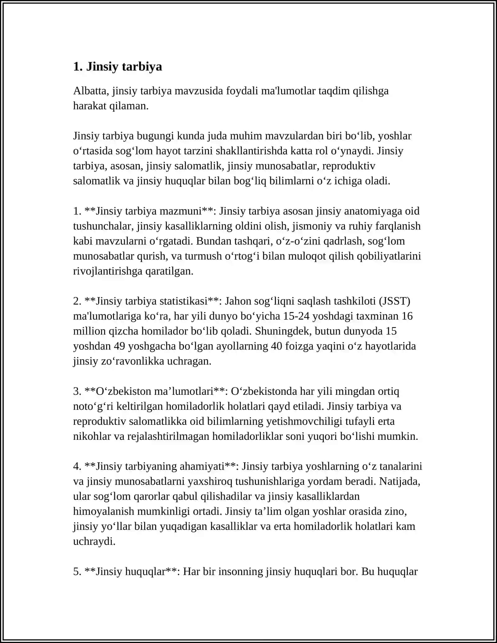 Jinsiy Tarbiya 3
