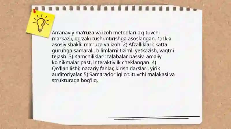 Ma'ruza va izoh 3