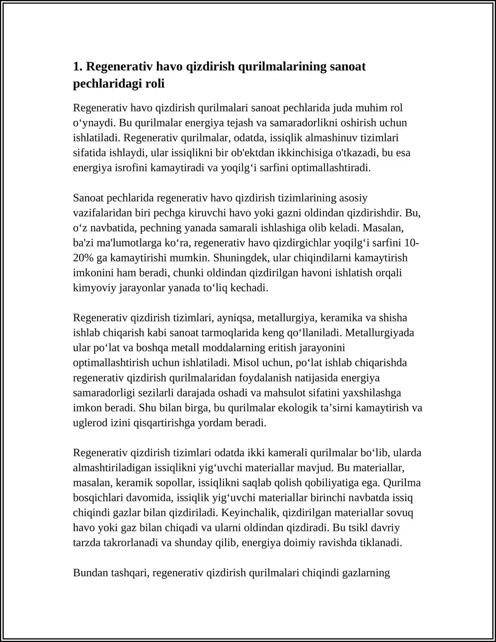 Regenerativ havo qizdirish qurilmalari 3