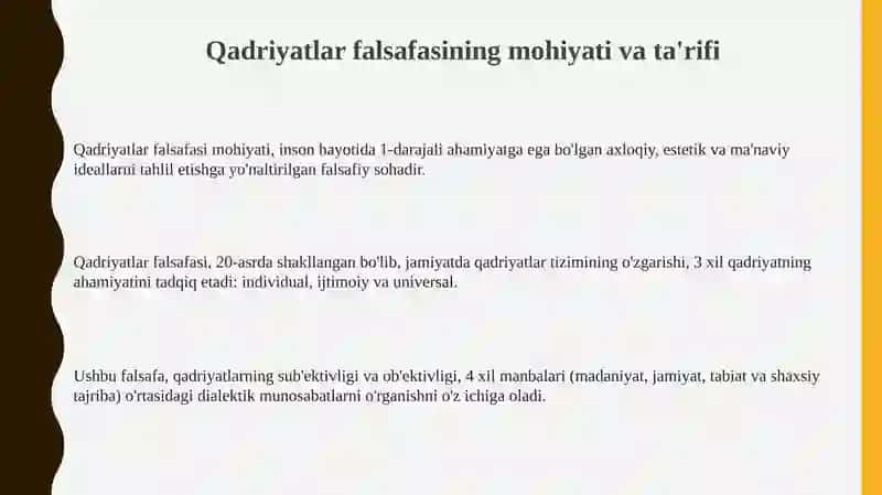 Qadriyatlar falsafasi 3