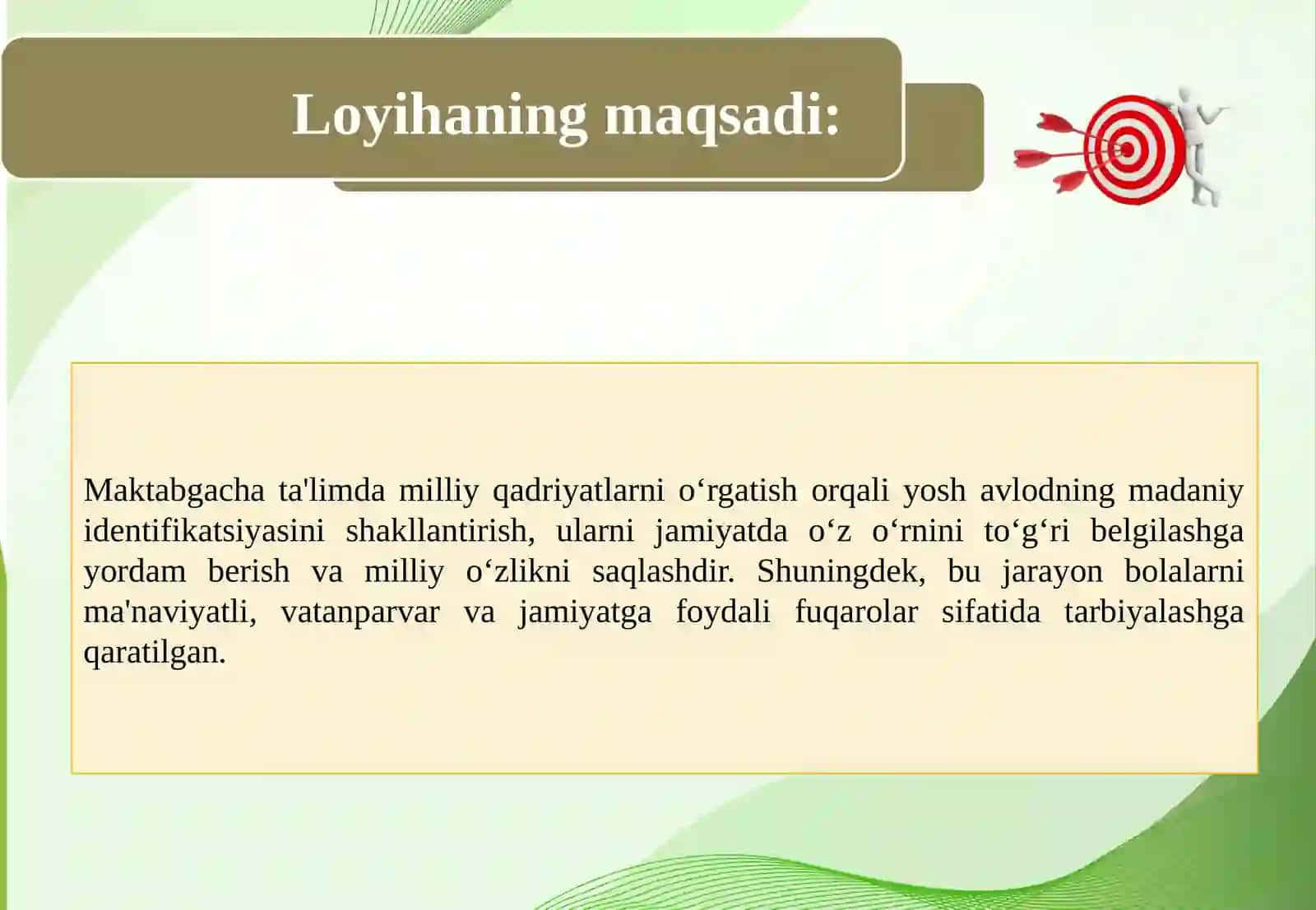Maktabgacha ta'limda milliy qadriyatlarni o'rgatish va jamoatga madaniyat oshirish 3