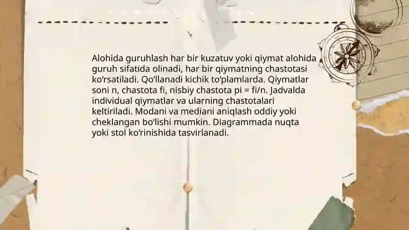 Statistik guruhlash turlari 3