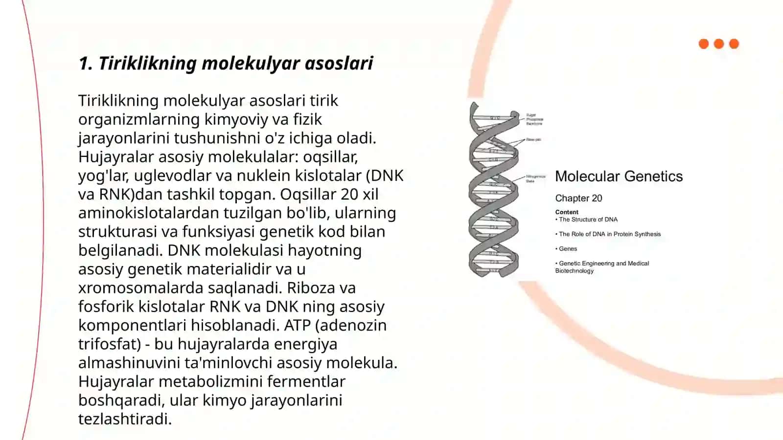 Tiriklikning molekulyar asoslari 3