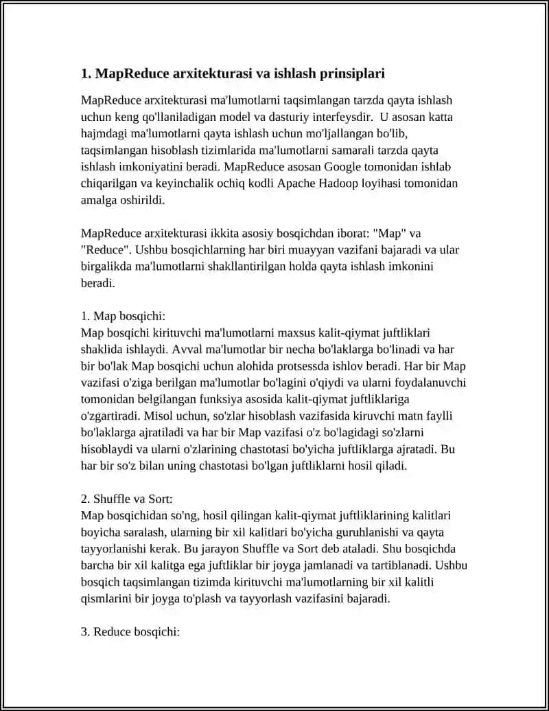 TAQSIMLANGAN MA'LUMOTLARNI QAYTA ISHLASH 3