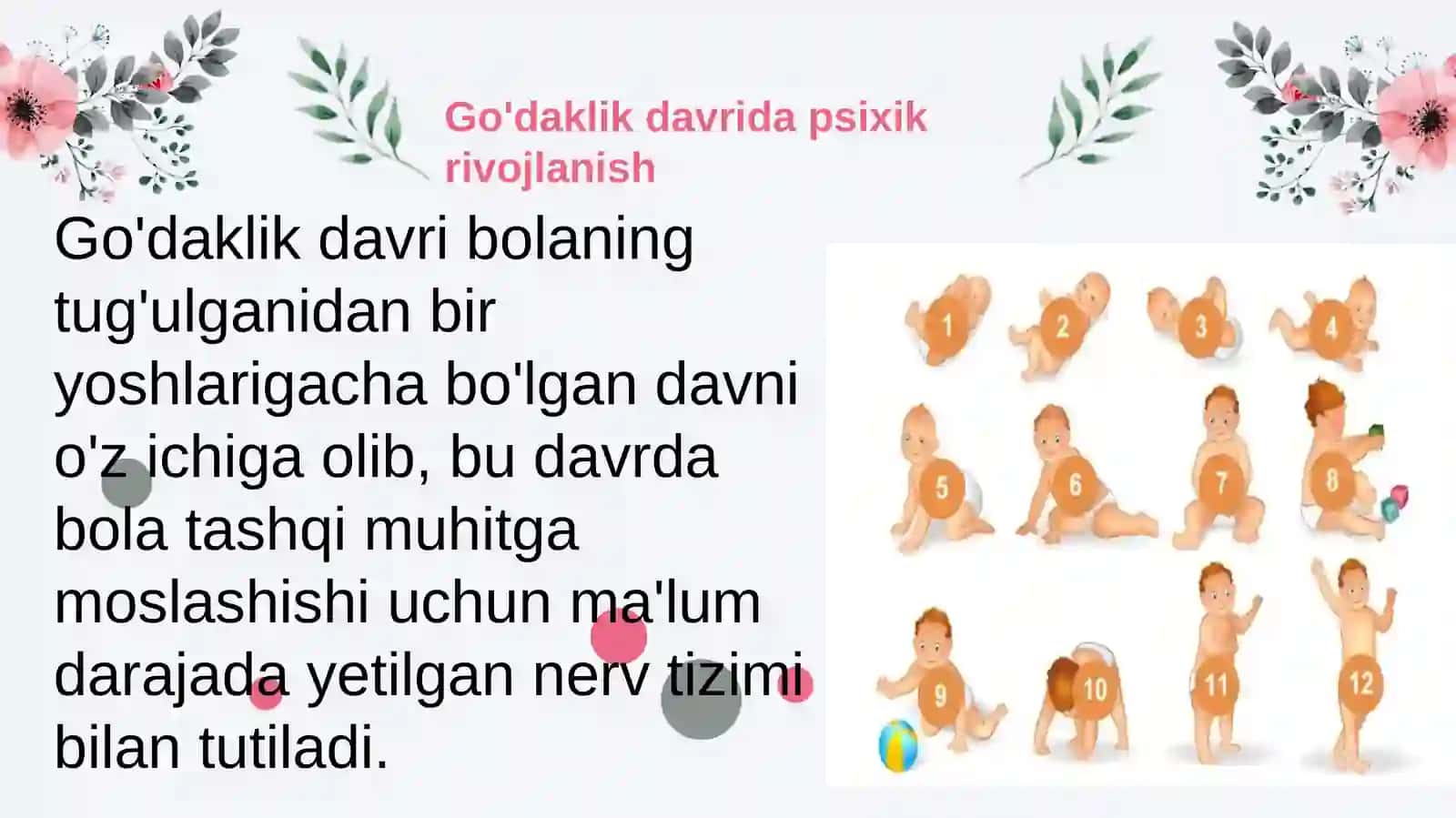Ilk bolalik davrida fiziologik va jismoniy rivojlanish 3